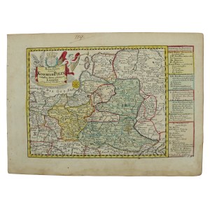 Mapa Polski z 1750 roku. Reise Charte durch das Königreich Polen mit allen darzu gehörigen Laendern. (991)