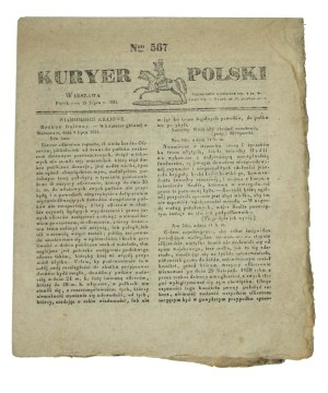 Kuryer Polski No. 567 Warsaw, July 15, 1831 November Uprising (834)