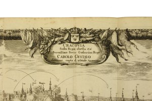 Copperplate 1729r, Samuel von Pufendorf, Cracovia... Plan of the siege of Cracow, 1655r (558)