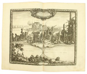 Copperplate 1696r, Samuel von Pufendorf, Zlotow and Stare Drawsko castle, 1655 (566)