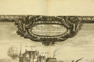 Copperplate 1696r, Samuel von Pufendorf, Zlotow and Stare Drawsko castle, 1655 (566)