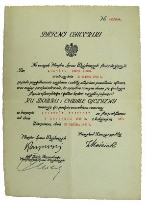 II RP, officer's patent for second lieutenant from the Infantry Corps, 1938 (583)