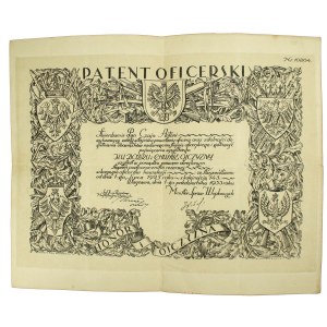 II RP, patent oficerski dla podporucznika z Korpusu Kawalerii, 1933 (585)