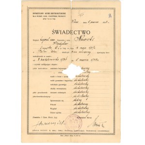 Świadectwo Dywizyjny Kurs Instruktorski, Wilno 1935 r. (581)