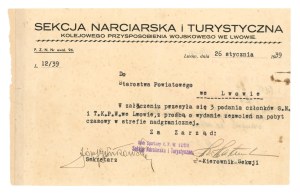 Ski and Tourist Section, KPW in Lviv - 1939 letter (382)