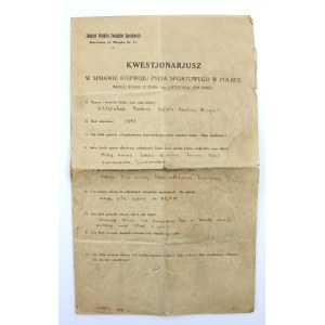 Klub Sportowy Sztubak Radom - Kwestionariusz, 1924 (590)