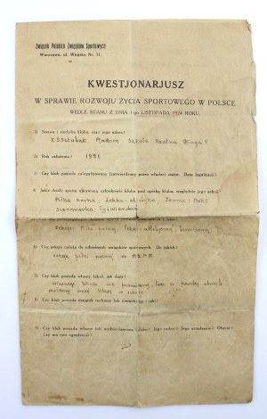 Shtubak Radom Sports Club - Questionnaire, 1924 (590)