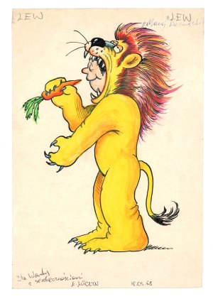 Edward LUTCZYN (b. 1947) - Lion, satirical illustration, 1988 (409)