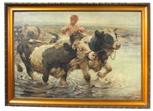 Paul GERICKE (1876-1949), Oxen in the River (616)