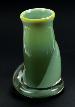 Vase, tinted green glass (380)