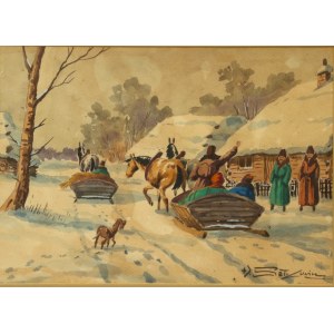 Adam SETKOWICZ (1879-1945), Zimowe zaprzęgi (517)