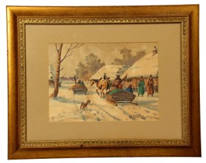 Adam SETKOWICZ (1879-1945), Winter sledding (517)