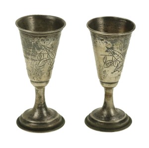A pair of Kiddush glasses, Warsaw 1896 (454)
