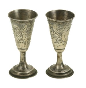 A pair of Kiddush glasses, Warsaw 1896 (454)