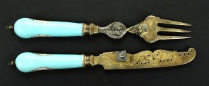 Knife and fork with the Saxon coat of arms, 19th century (116)