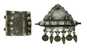 Bracelet and pendant, Caucasus p. 20th c. Silver. Set of 2 pieces. (445)