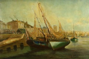 Artist unknown. Ships in the harbor (663)