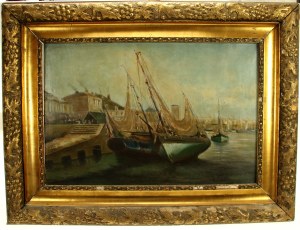 Artist unknown. Ships in the harbor (663)