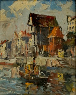 Eugeniusz DZIERZENCKI (1905-1990), Gdansk - Crane on the Motlawa River (666)