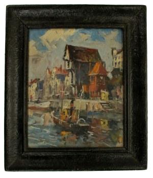 Eugeniusz DZIERZENCKI (1905-1990), Gdansk - Crane on the Motlawa River (666)