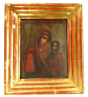 Icon of the Virgin Mary with Jesus k. XIX century in a gilded frame (742)