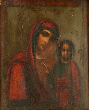 Icon of the Virgin Mary with Jesus k. XIX century in a gilded frame (742)