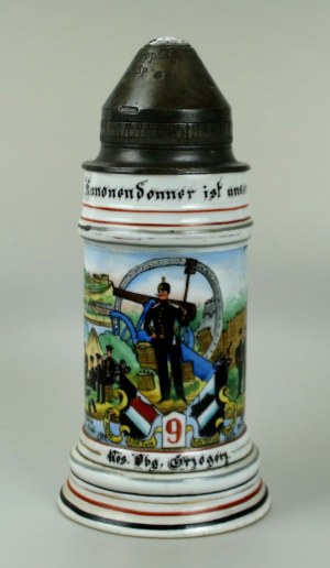 Commemorative beer mug of a German cannoneer, 1905 (903)
