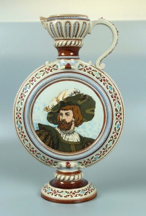 Wine jug, Germany, Mettlach, 1884 (910)