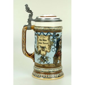 Kufel do piwa Pijący kawalerowie, Niemcy, Mettlach, 1895 r. (912)
