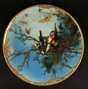Pair of large plates, dwarfs, Germany, Mettlach, 1895 (914)