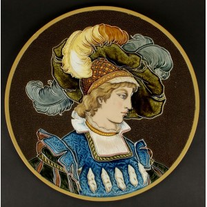 Duży talerz, portret kobiety, Niemcy, Mettlach, 1894 r. (916)