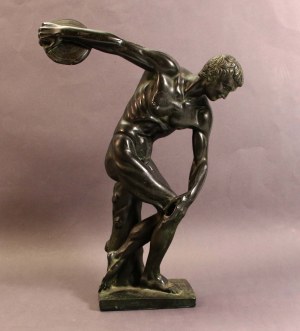 Discobolus figurine, zinc bronze (836)