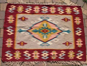 Hutsul kilim with geometric motifs, 1930s (839)