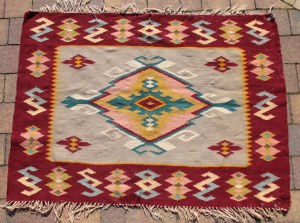Hutsul kilim with geometric motifs, 1930s (839)