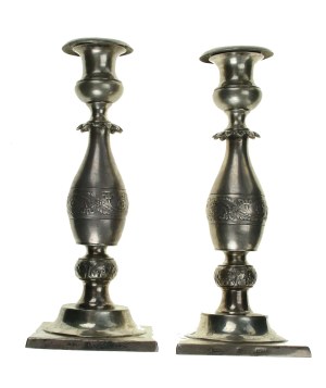 Pair of candlesticks by Johann Fredrick Suck, Kalisz 19th century (311)