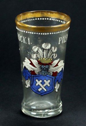 Glass with the Pilawa Potocki coat of arms, Fritz Heckert, Piechowice, Silesia circa 1880 (321)
