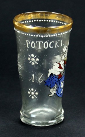 Glass with the Pilawa Potocki coat of arms, Fritz Heckert, Piechowice, Silesia circa 1880 (321)