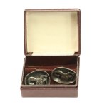 Cufflinks with Warsaw mermaid in original box, ORNO (122)