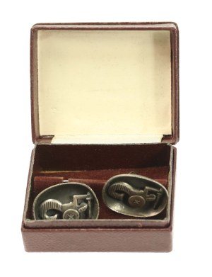 Cufflinks with Warsaw mermaid in original box, ORNO (122)