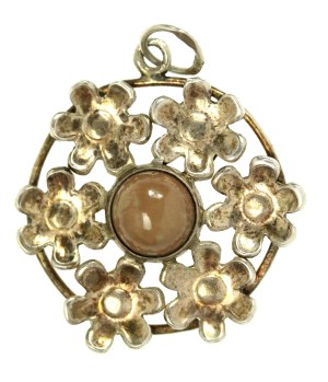 Gray agate pendant, WARMET - AGMET (141)
