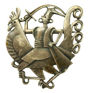Brooch Twardowski on the Rooster, silver. Henry Grunwald. (165)