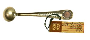 Amber teaspoon with original tag, ORNO, Szymaniak (210)