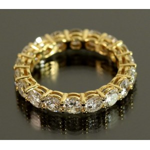 Obrączka Eternity z diamentami, złoto. Certyfikat. 3,42 ct (177)