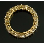 Obrączka Eternity z diamentami, złoto. Certyfikat. 3,42 ct (177)