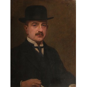 Damazy Kotowski (1861 Piotrków Trybunalski – 1943 Poznań), Portret mężczyzny w kapeluszu, 1913 r.