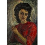Maurice Vagh-Weinmann (1899 Budapeszt – 1986 tamże), Portret kobiety w czerwonej sukni, 1945 r.