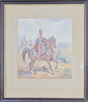 Stefan Pajączkowski (1900 Lwów - 1978 Edynburg), Książę Józef Poniatowski na koniu, 1968