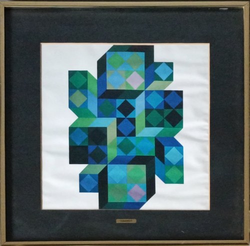 Victor Vasarely (1906 Pécs - 1997 Paryż), Tridim - B (z cyklu W hołdzie sześciokątowi), ok. 1970