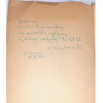 KUBACKI- KARTKI NA WIETRZE publ. 1950. Autoki dédicacé à Wanda Karczewska.