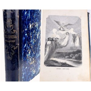 DANTE ALIGHIERI- BOSKA KOMEDIA. Pierwsze polskie wydanie 1860, ryciny.